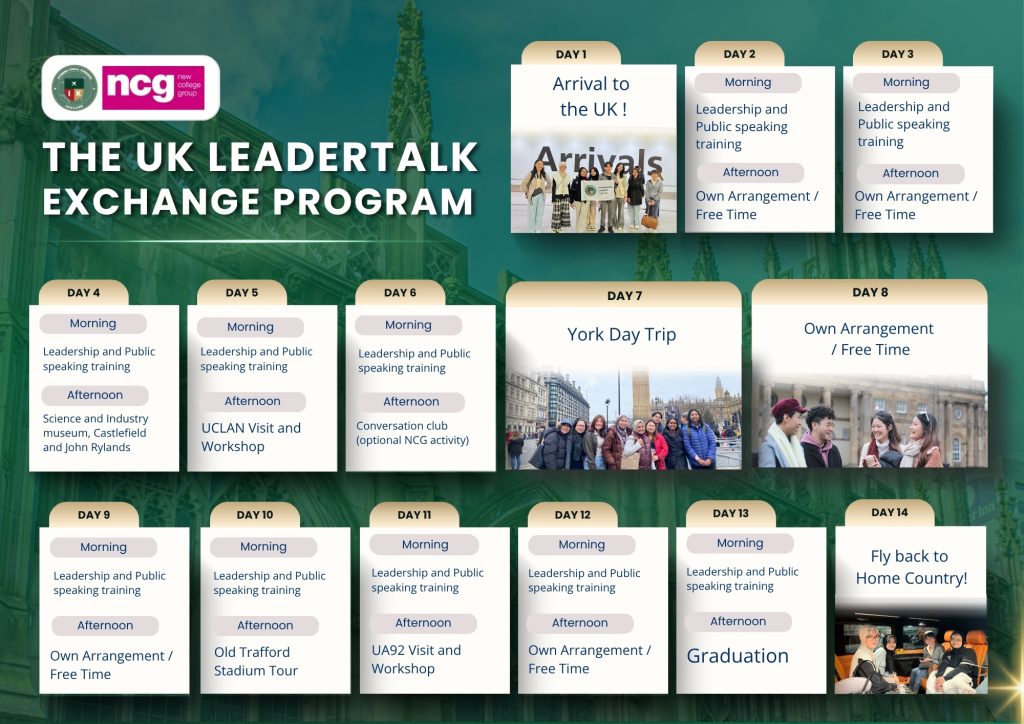 UK LeaderTalk Exchange Program Itinerary